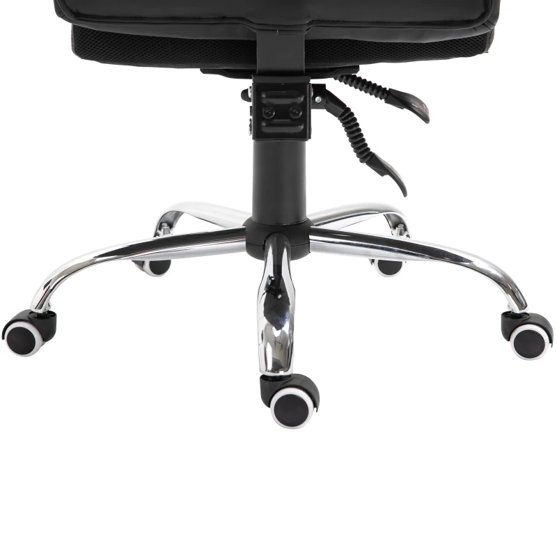 HOMCOM Ergonomic Executive Office Chair Swivel Racing Recliner PU Leather Height Adjustable, Black