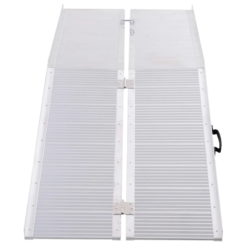 Homcom Portable Ramp 10.2ft Foldable Wheelchair Ramp Scooter Mobility Carrier Ramp, Aluminum Alloy