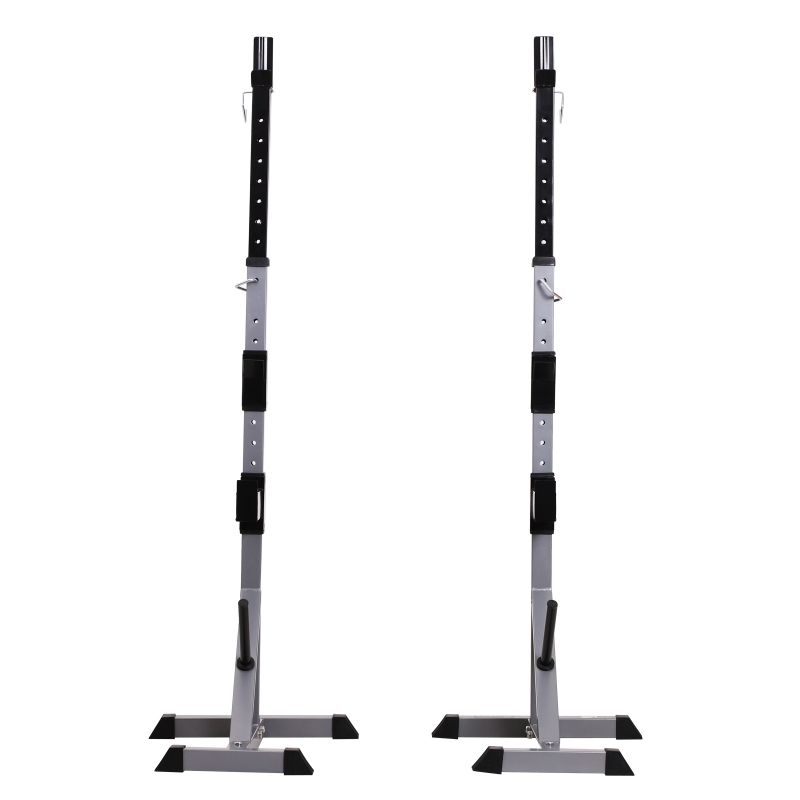 Soozier Barbell Rack Stand Power Rack Squat Barbell Cage Bench Stand, Heavy Duty Adjustable for Home Fitness