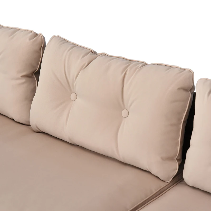 [Pick Up] Outsunny 3pcs Outdoor Rattan Wicker Sofa and Chaise Lounge Set with Cushion Garden Patio Furniture Brown and Beige