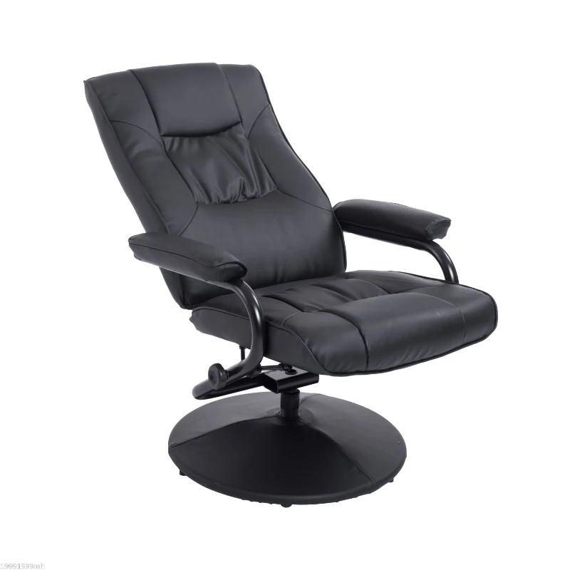 HOMCOM Recliner with Ottoman Swivel Recliner Chair with Ottoman Executive Armchair Lounge Black