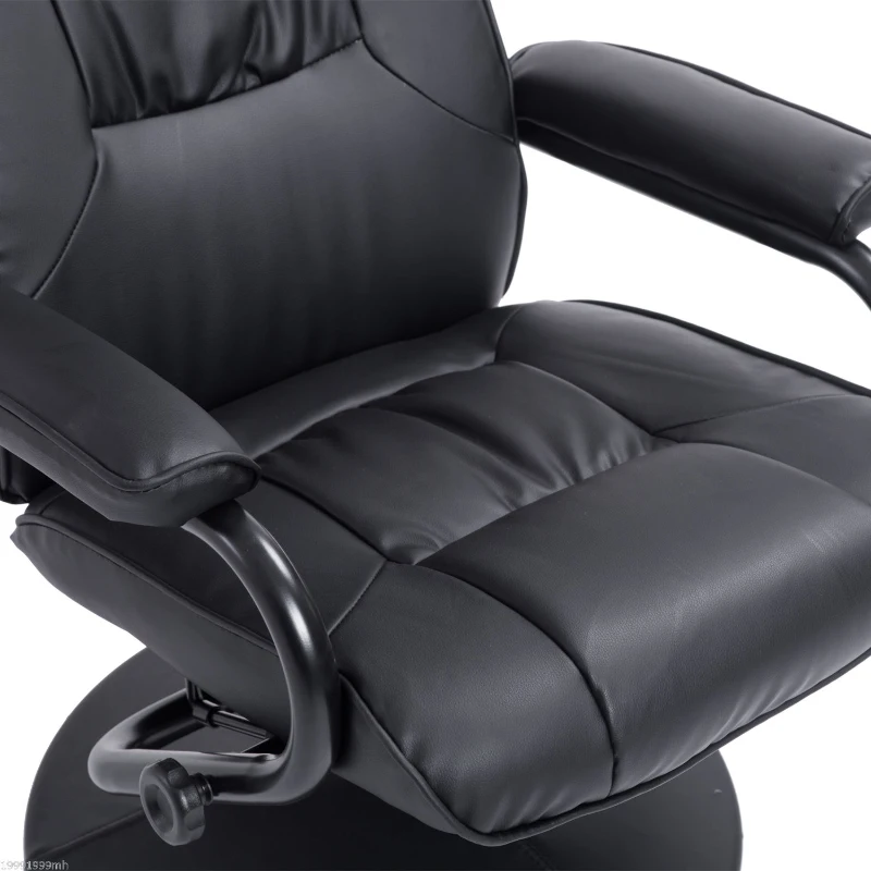 HOMCOM Recliner with Ottoman Swivel Recliner Chair with Ottoman Executive Armchair Lounge Black