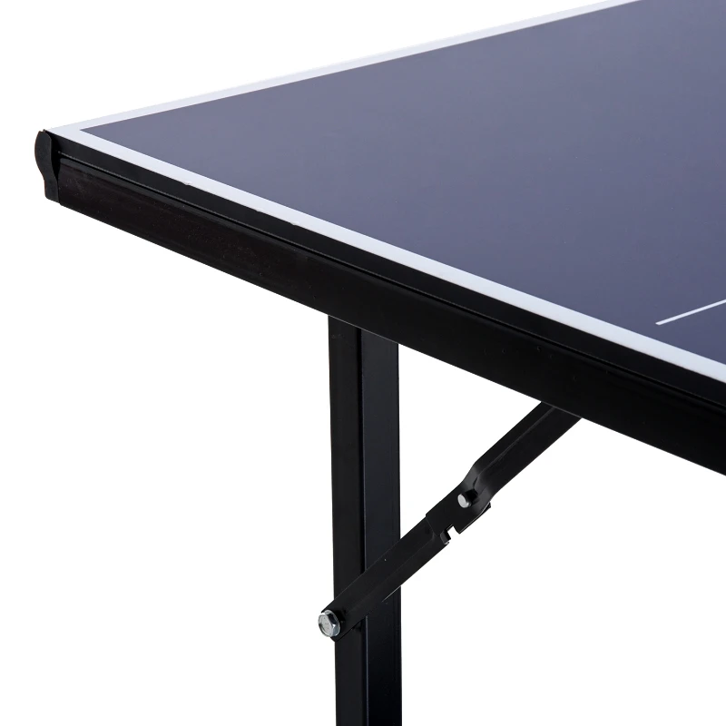 Soozier Outdoor Ping Pong Table 6x3ft Compact Midsize Ping Pong Table Tennis Table Free Standing Folding Blue