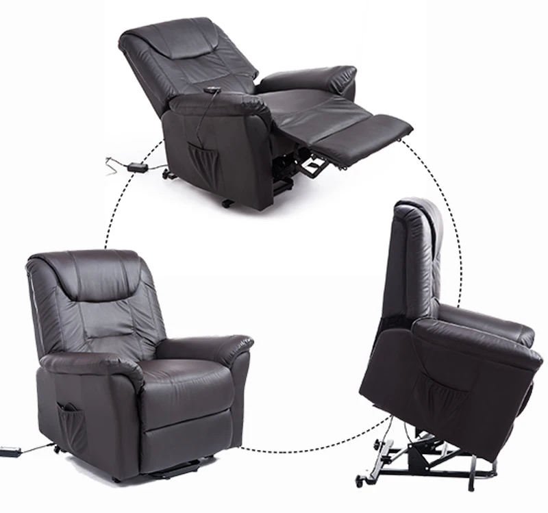 [Pick Up] HOMCOM Leathered Electric Lift Chair Elder People w/ Remote Brown
