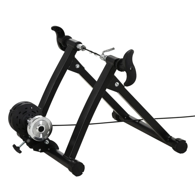 Soozier Indoor Bike Trainer Magnetic Bike Bicycle Trainer Stand 5 Level Resistance Folding Black