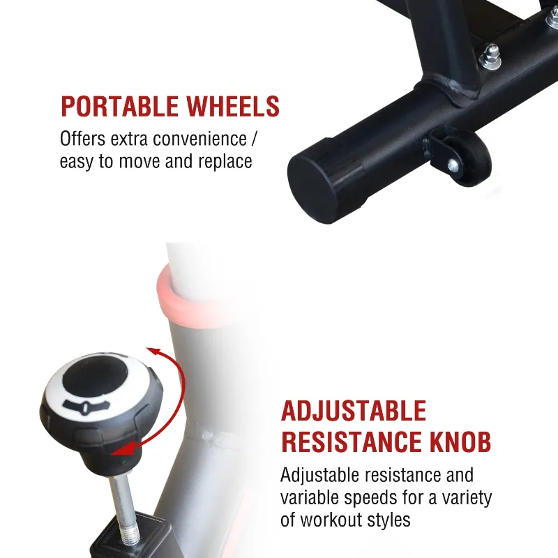 Soozier Upright Stationary Exercise Bike Indoor Cardio Workout Training Bicycle w/ Adjustable Resistance LCD Monitor Phone Holder, Black