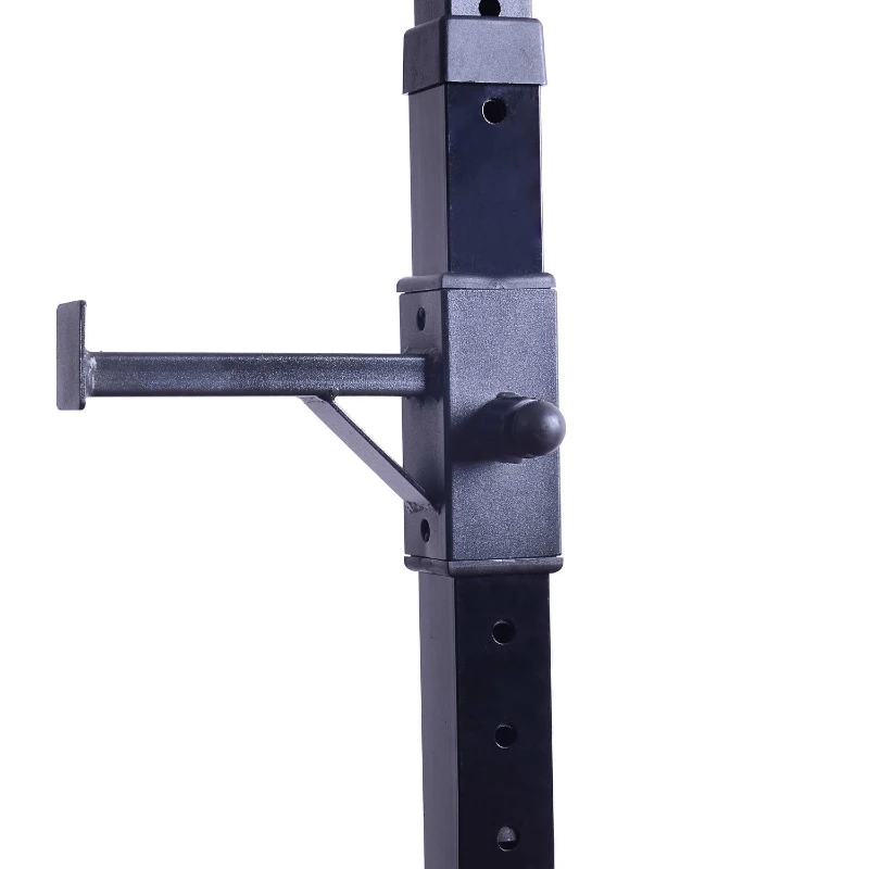Soozier Barbell Stands Adjustable Stable Squat Stand Portable 2 Bars Holder (Black/Grey)