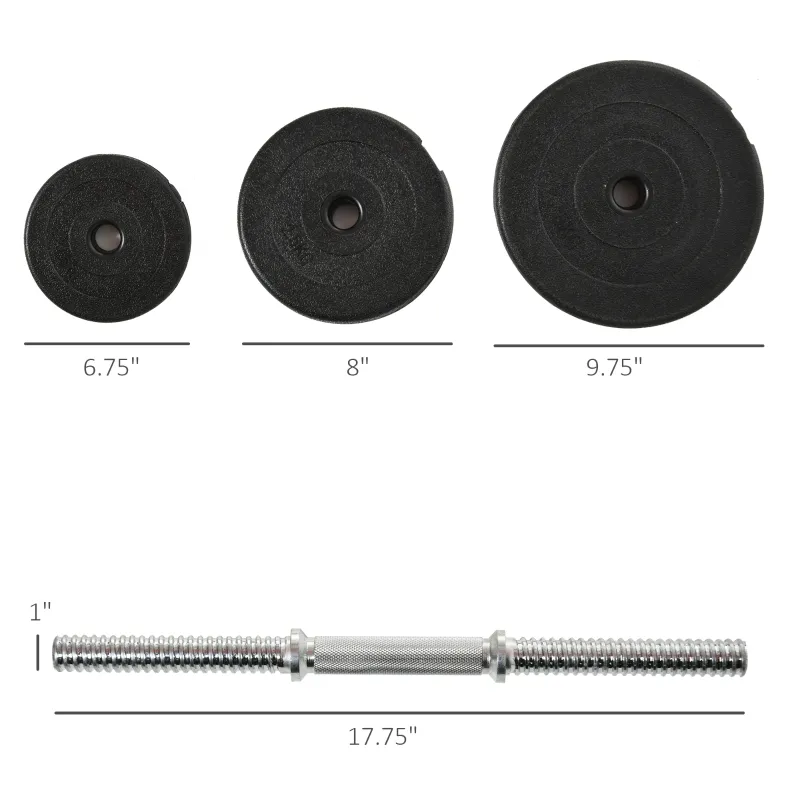 Soozier 88lbs Adjustable Dumbbell Set Weight Fitness Training Exercise - Black (pair)