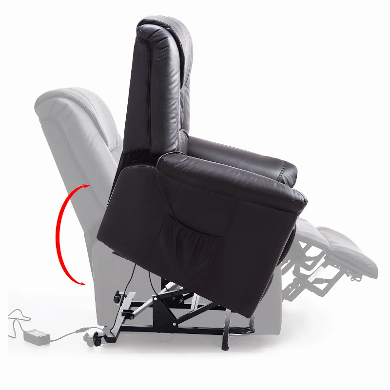 [Pick Up] HOMCOM Leathered Electric Lift Chair Elder People w/ Remote Brown