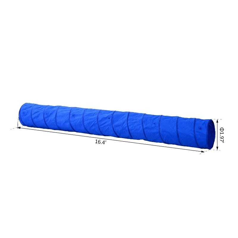 PawHut Dog Tunnel 16.4ft Pet Agility Exercise Training 300D High Quality Oxford