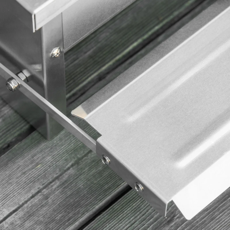 PawHut 10.6lbs Automatic Chicken Feeder Aluminum Poultry Feeders with Lid, Treadle, Rat Proof & No Spill with Weatherproof, Silver