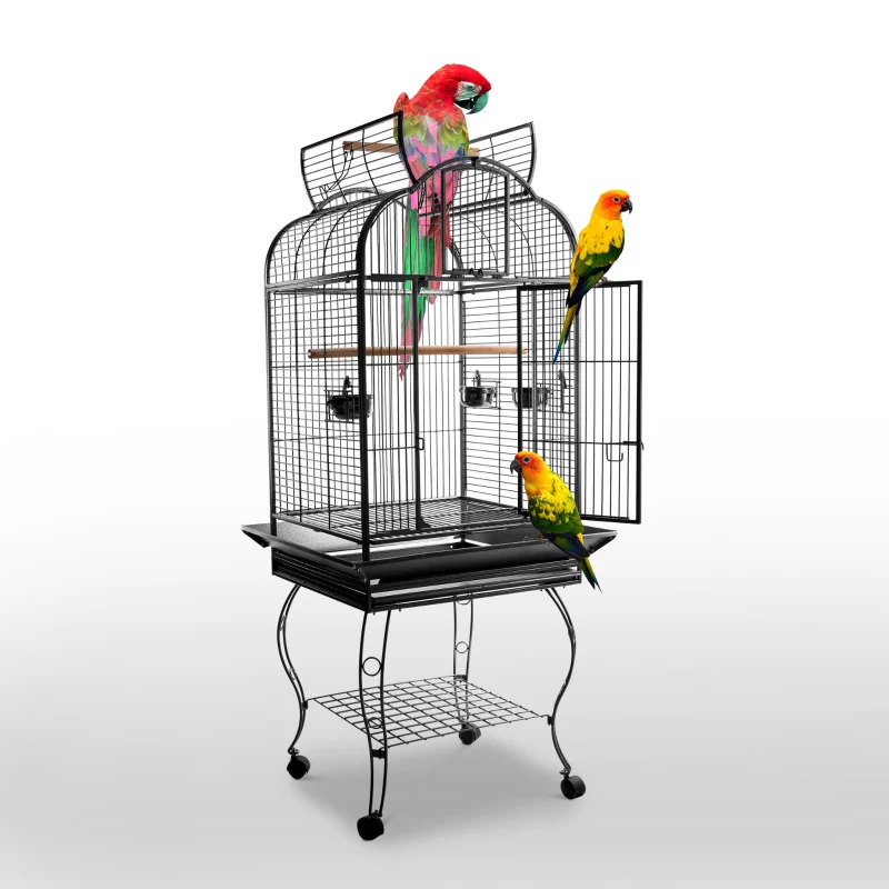 PawHut Large Bird Cage 63-inch Large Bird Parrot Cage Open Play Top
