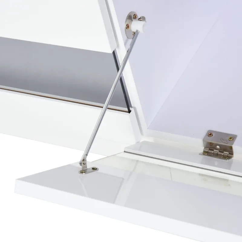 HOMCOM White Gloss TV Stand 71" High LED TV Cabinet Entertainment Center Storage Unit, White