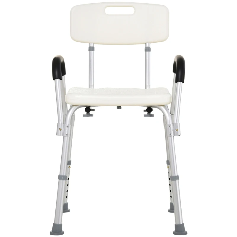 HOMCOM  Medical Shower Chair AdjustableBathtub Bench Bath Seat with Arms and Backrest