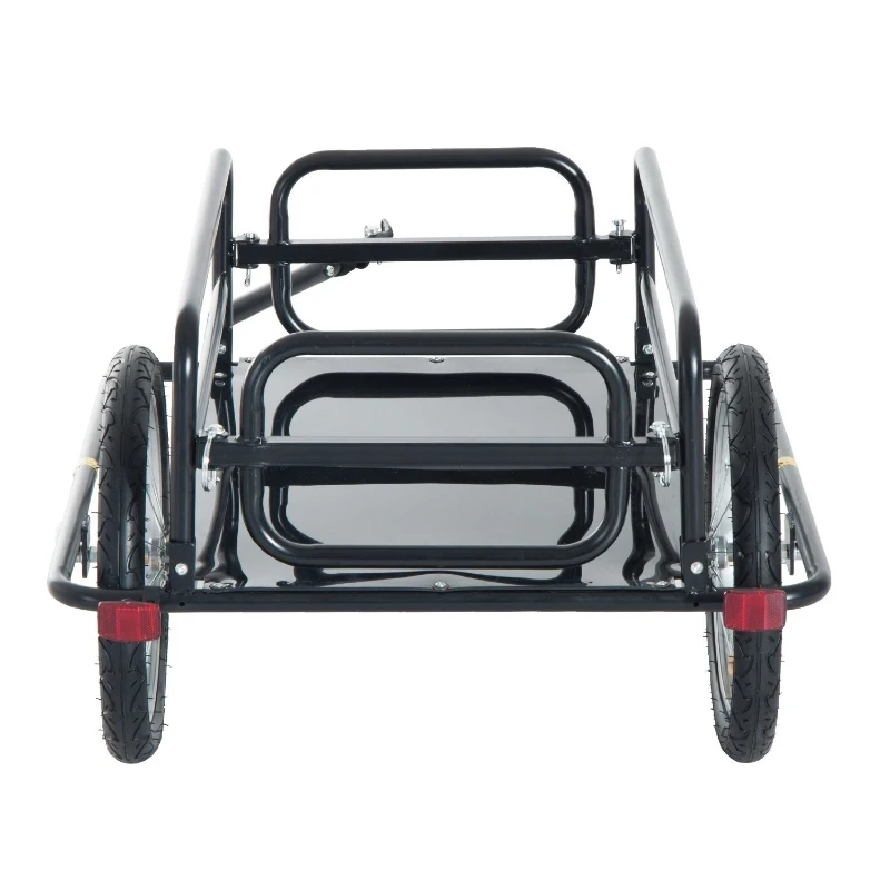 Aosom Cycle Utility Trailer Folding Bicycle Cargo Trailer Utility Bike Cart Carrier Garden Patio Tool New