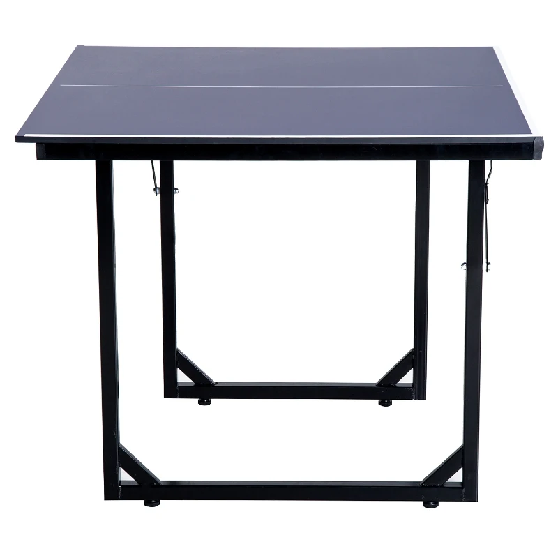 Soozier Outdoor Ping Pong Table 6x3ft Compact Midsize Ping Pong Table Tennis Table Free Standing Folding Blue