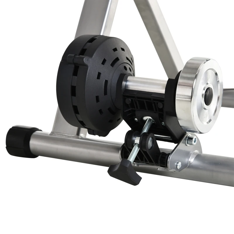 Soozier Bike Exercise Trainer Stand Indoor Magnetic Bicycle Trainer 5 Level Resistance Silver