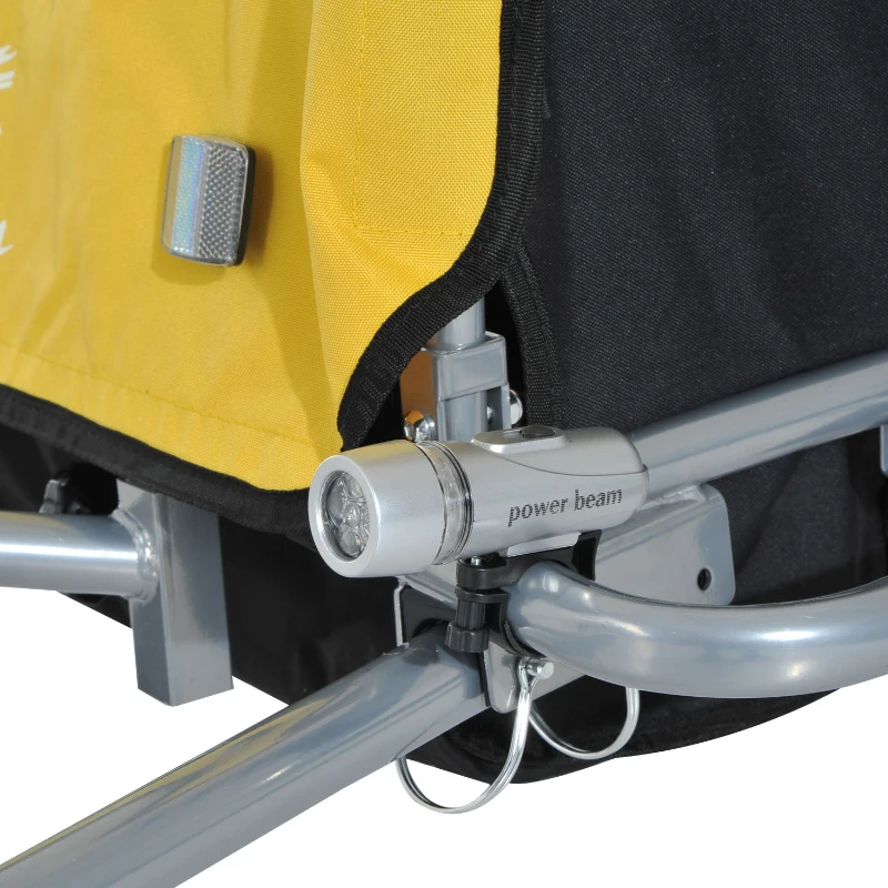 Aosom 2-IN-1 Double Baby Bike Trailer Child Carrier Stroller Jogger Bicycle Trailer Foldable Black & Yellow | Aosom Canada