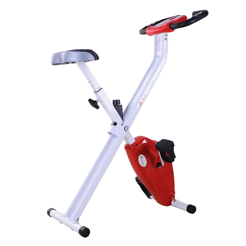Soozier Slim Cycle Foldable Exercise Bike w/ LCD Monitor and Pulse Strength Training