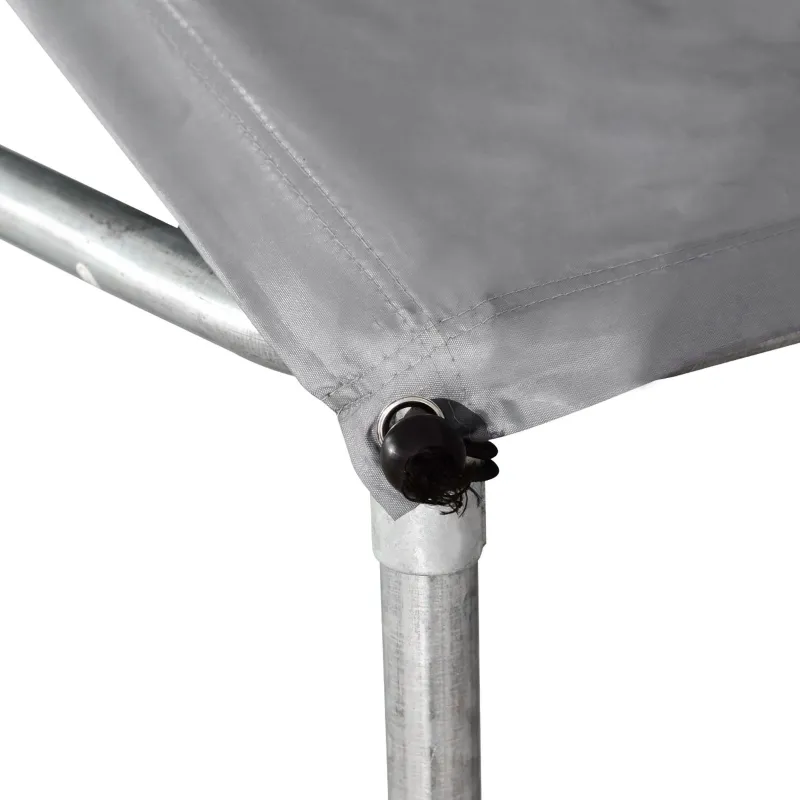 PawHut Outside Dog Kennels 10'Lx10'Wx6'H Large Outdoor Dog Playpen Galvanized Pet Exercise House Cage with Canopy Roof, Silver