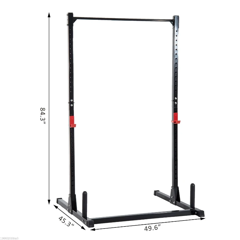 [Pick Up Only]Soozier Rogue Squat Rack Adjustable Power Squat Rack  Home Exercise Barbell Fitness Cage - Black