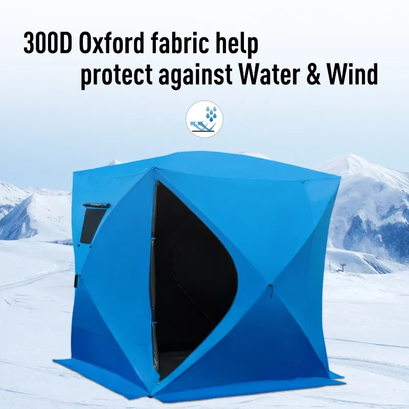 Outsunny Fishing Tent 2-4 Person Pop-up Ice Shelter Ice Fishing Tent Outdoor Portable