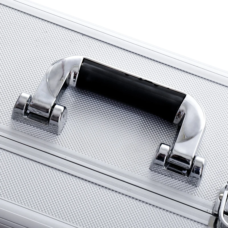Soozier 2in1 Professional Makeup Train Case w/ Handle and Wheels - Silver