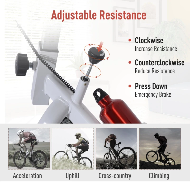 Soozier Home Spin Bike Pro Upright Indoor Cardio Bike with LCD Monitor – White and Red