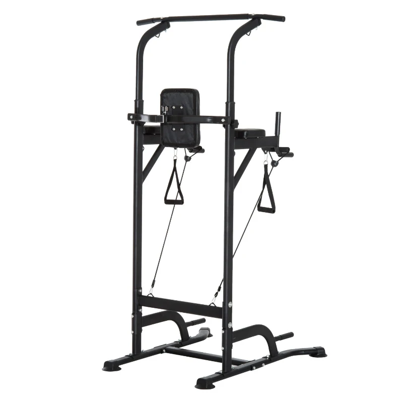 Soozier Multi-Function Power Tower Chin Up Bar Stand Dip Machine Full Body Workout Training Fitness Equipment