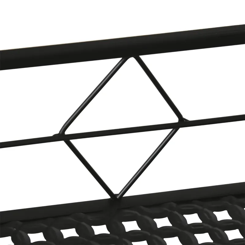 Outsunny 43'' x 12'' Hanging Flower Pot Stand Rack with Hooks, Metal Plant Pot Holder, Railing Shelf, Windows Decorate for Outdoor Garden Balcony Fence Patio