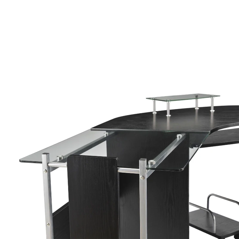 [Pick UP] HOMCOM 69" L-Shaped Corner Computer Desk Laptop Workstation PC Table Home Office W/ Sliding Keyboard CPU Stand Black