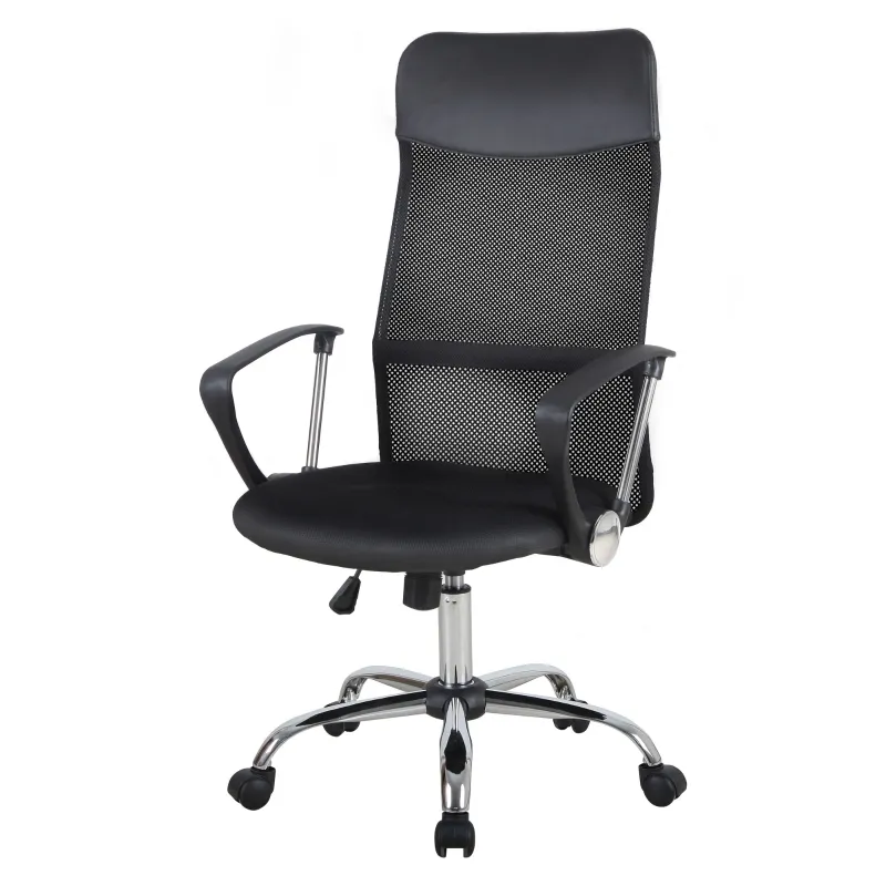 HOMCOM Office Chair High Back Ergonomic Mesh Swivel Computer Executive Desk Armchair Height Adjustable with Wheels, Black