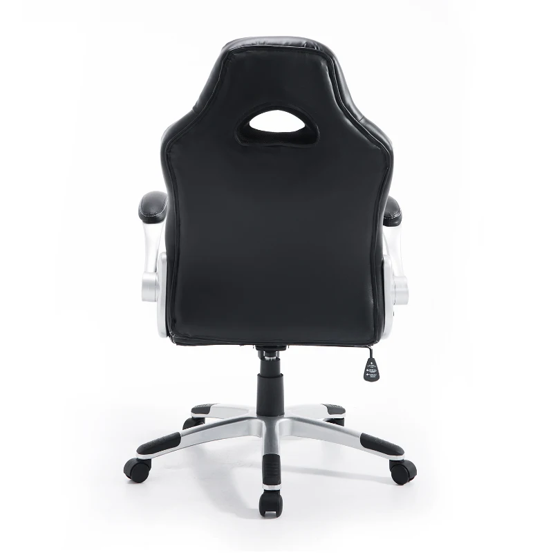 HOMCOM Racing Car Office Chair Swivel Excutive Computer Gaming Office Chair with Adjustable Armrest (Grey)