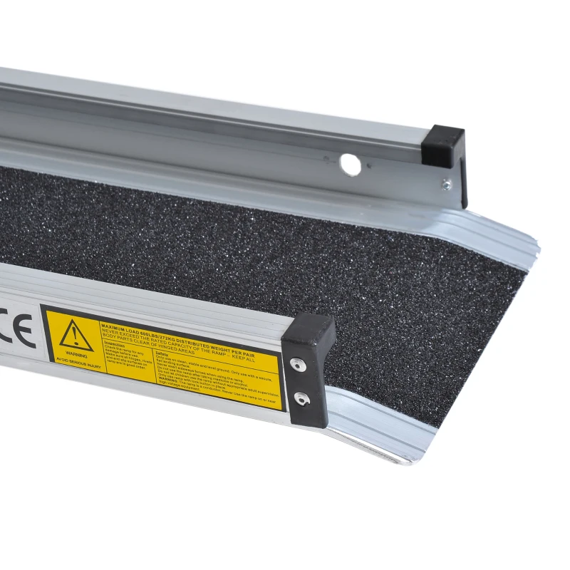 HOMCOM Portable Ramps Set of 2 3'-5' Wheelchair Ramp Telescoping Retractable Aluminum Mobility Easy Access Carrier Ramp Scooter Loading Skidproofﾠ