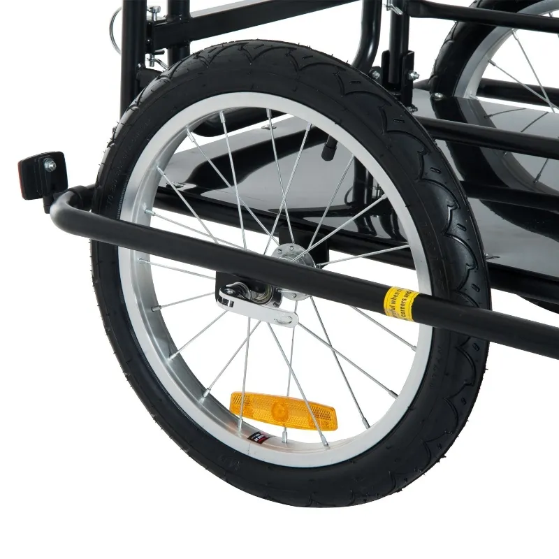 Aosom Folding Bicycle Cargo Trailer Wagon Utility Bike Cart Carrier Garden Patio Tool New