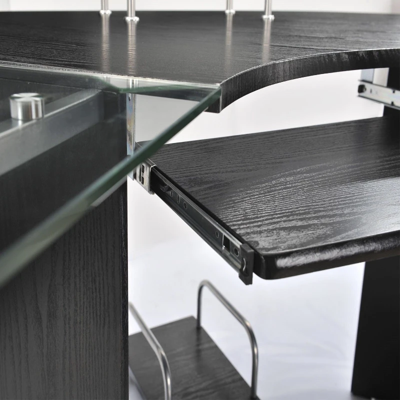 [Pick UP] HOMCOM 69" L-Shaped Corner Computer Desk Laptop Workstation PC Table Home Office W/ Sliding Keyboard CPU Stand Black