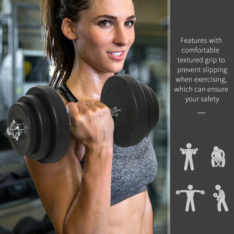 Soozier 88lbs Adjustable Dumbbell Set Weight Fitness Training Exercise - Black (pair)