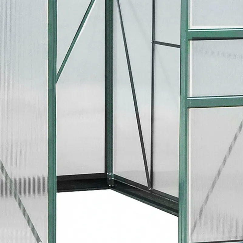 Outsunny 6' x 8' Greenhouse Clear & Twin Wall Panels Green Frame Press to Select