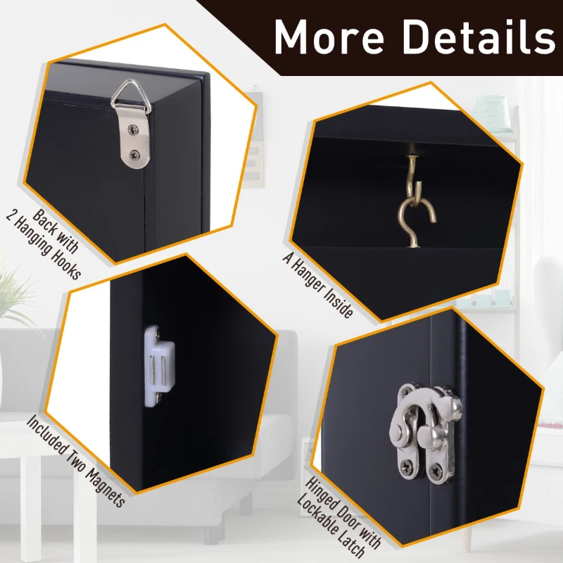 HOMCOM Jersey Shadow Box Shirt Shadow Box Cabinet Football Baseball Basketball, Black
