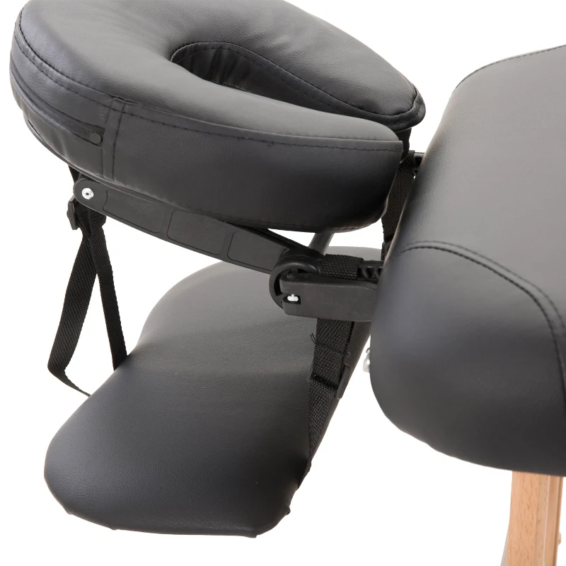 HOMCOM Portable Massage Table Massage Bed Couch Beauty Bed 2 Section Lightweight Portable Black