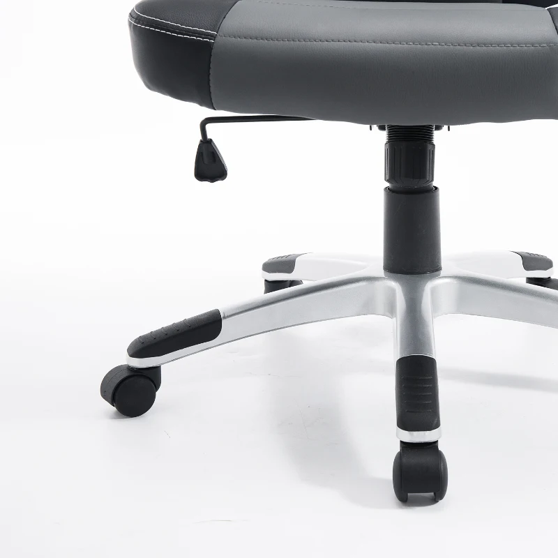 HOMCOM Racing Car Office Chair Swivel Excutive Computer Gaming Office Chair with Adjustable Armrest (Grey)