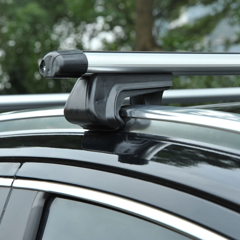 Outsunny 2PC Roof Rack 53" Aluminum Cross Bars Lockable Adjustable Baggage Luggage Roof Rack, Silver ()
