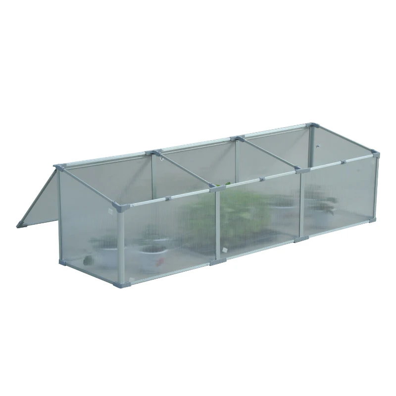 Outsunny 71" Cold Frame Greenhouse Aluminum Vented Mini Greenhouse Kit