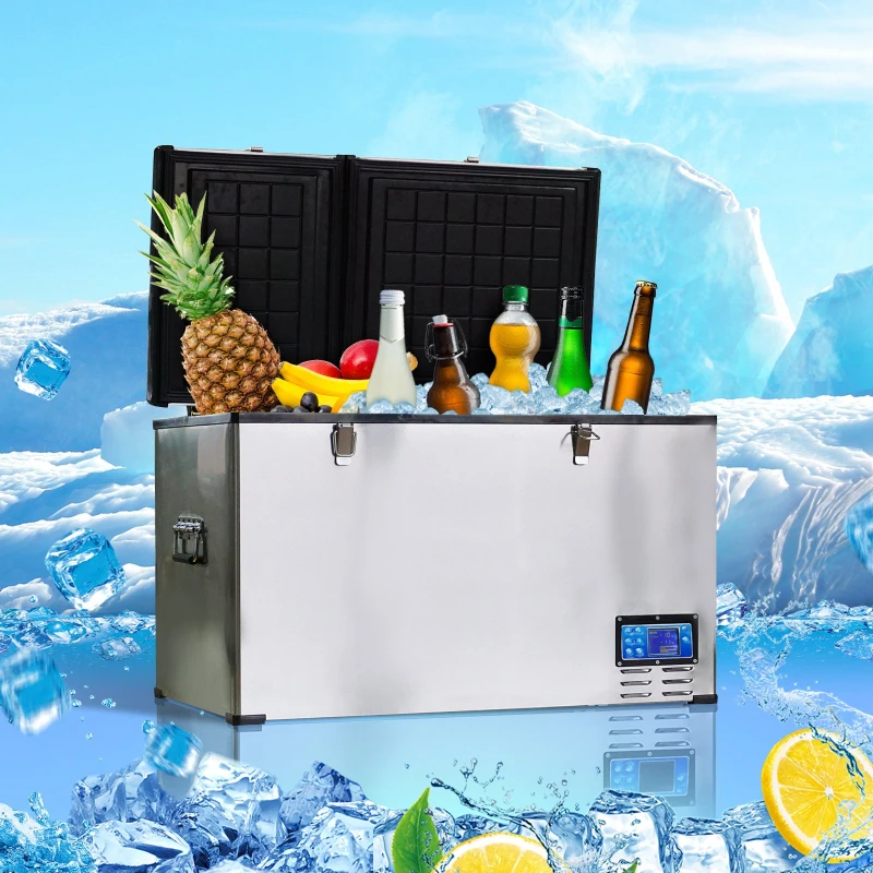 HomCom 12V/24V Portable Car Freezer Refrigerator Mini Fridge Cooler - 100 Liter