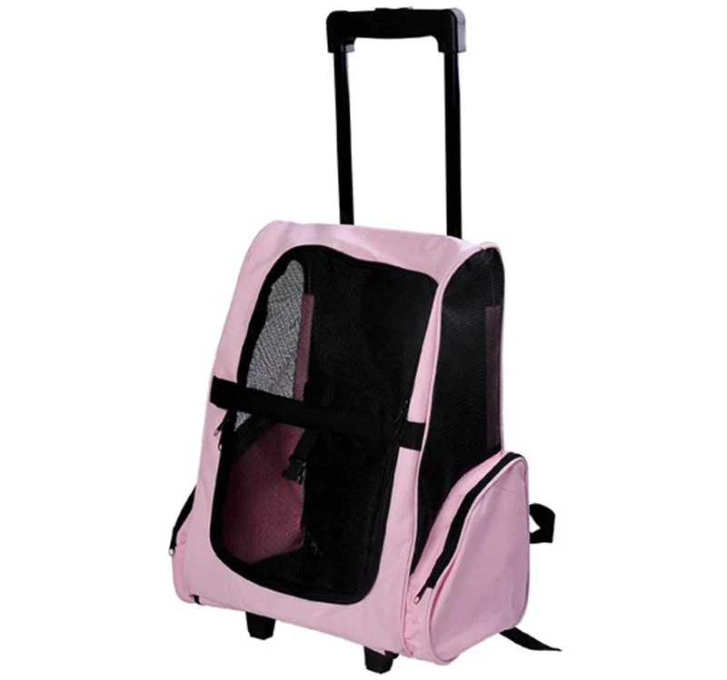 Pawhut Pet Carrier / Dog Backpack w/Wheels - Pink