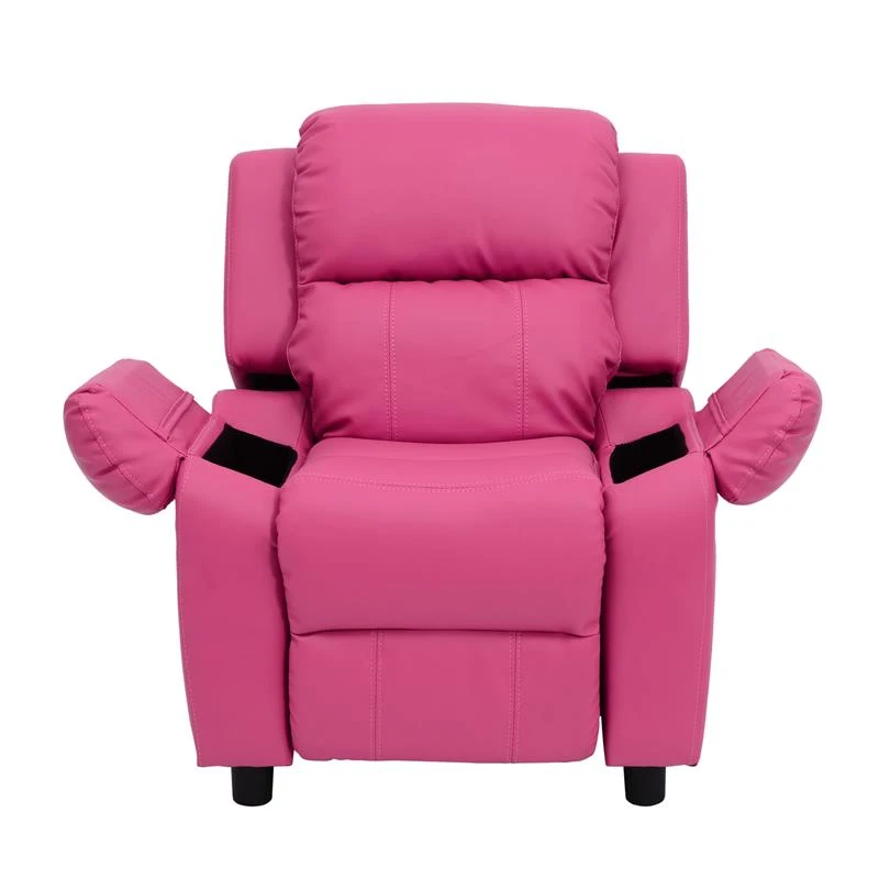 HomCom Kids PU Leather Sofa Recliner Chair - Rose