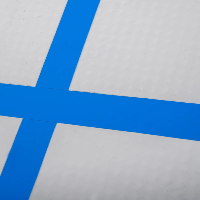 Soozier Inflatable Air Mat 16.5’ Air Track with Pump Light Grey/Blue