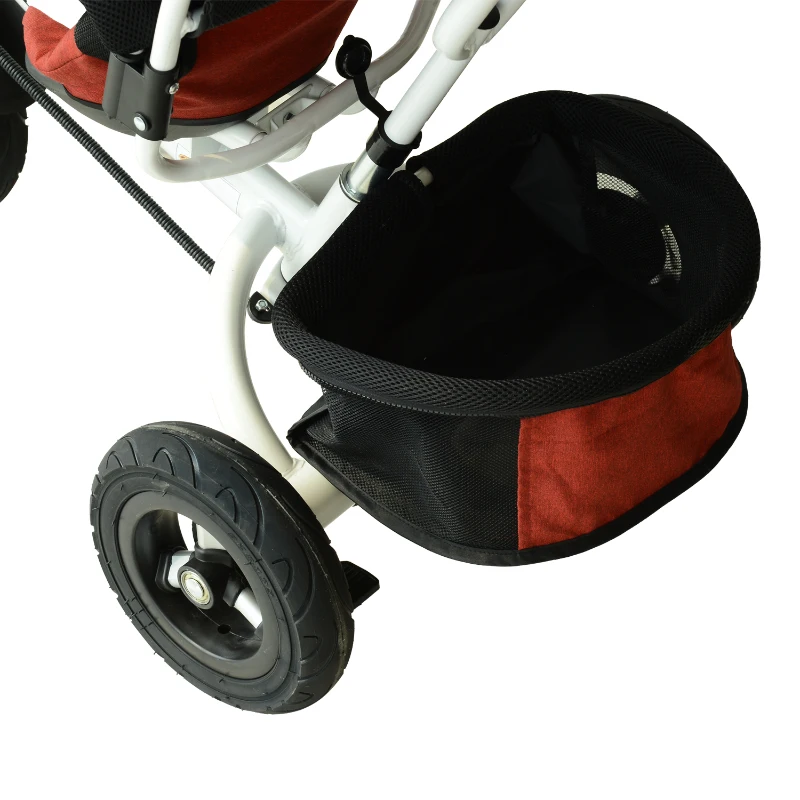 Qaba 2-in-1 Lightweight Steel Adjustable Convertible Tricycle Stroller - Red