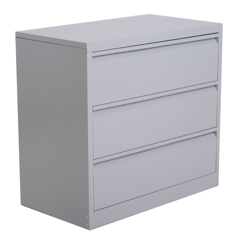 HomCom 32" W x 18" D x 30" H 3 Drawer Steel Metal Lateral File Cabinet