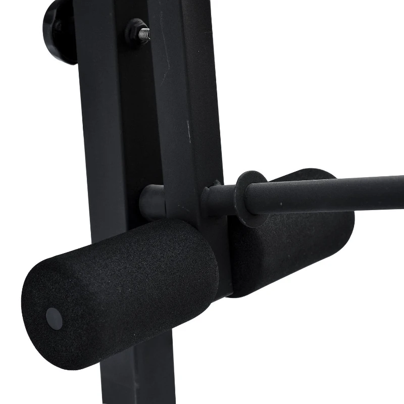 Soozier Adjustable Versatily Exercise Free Weight Bench with Weight Bar and Leg Extension Station